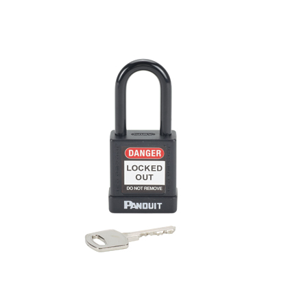 Product image for PSL-8BL Short Shackle Padlock, Black, 1.58", PK1