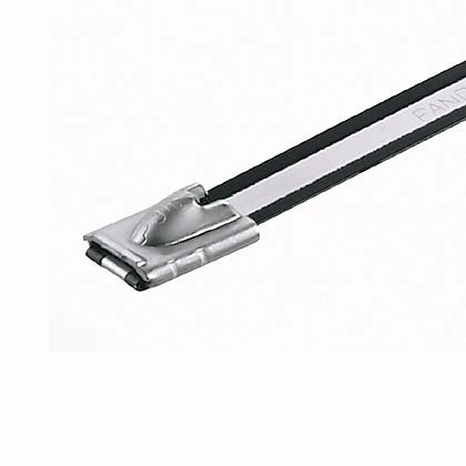 Product image for Pan-Steel® MLTC2H-LP316 Cable Tie, PA 11 Coated SS 316, Black, Heavy, 2" Dia.