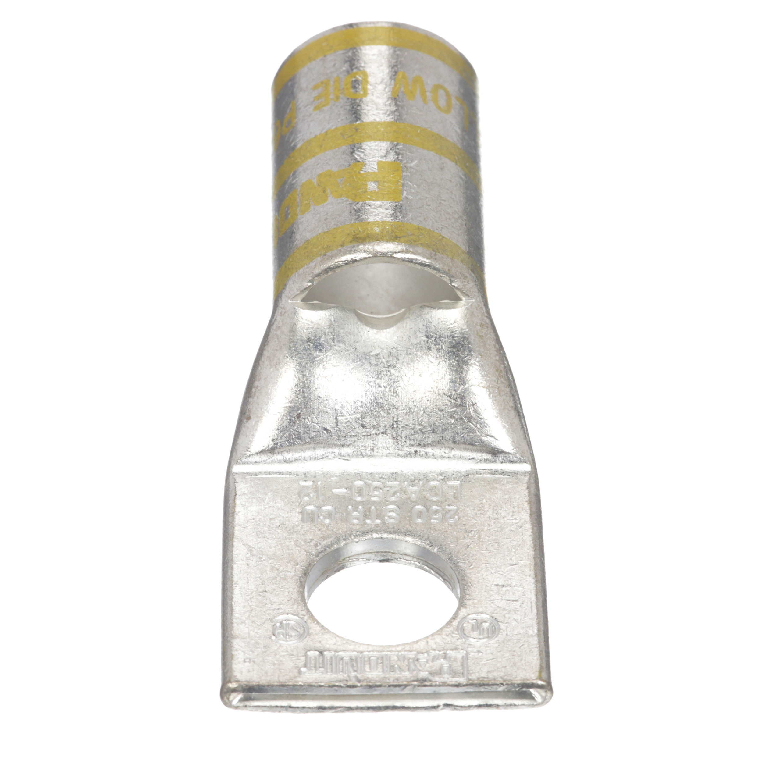 Product image for Pan-Lug™ LCA250-12-X Comp. Lug, 250, Tin Plt Copper, Strt, One 1/2" Stud, PK10