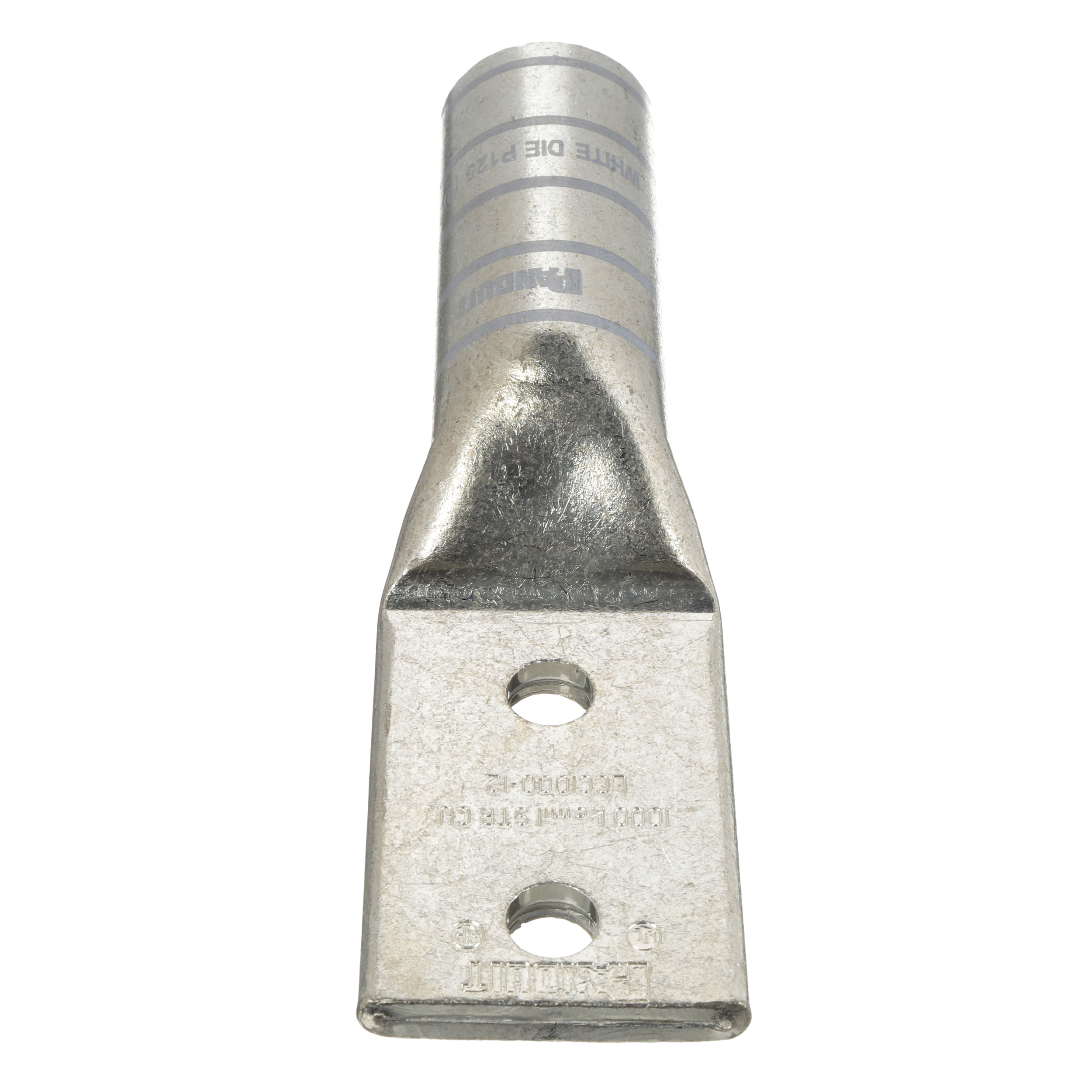 Product image for Pan-Lug™ LCC1000-12-3 Comp. Lug, Tin Plt Copper, Strt, Two 1/2" Stud, PK3