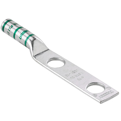 Product image for Pan-Lug™ LCC2-38D-Q Comp. Lug, Tin Plt Copper, Two 0.37" Stud, PK25