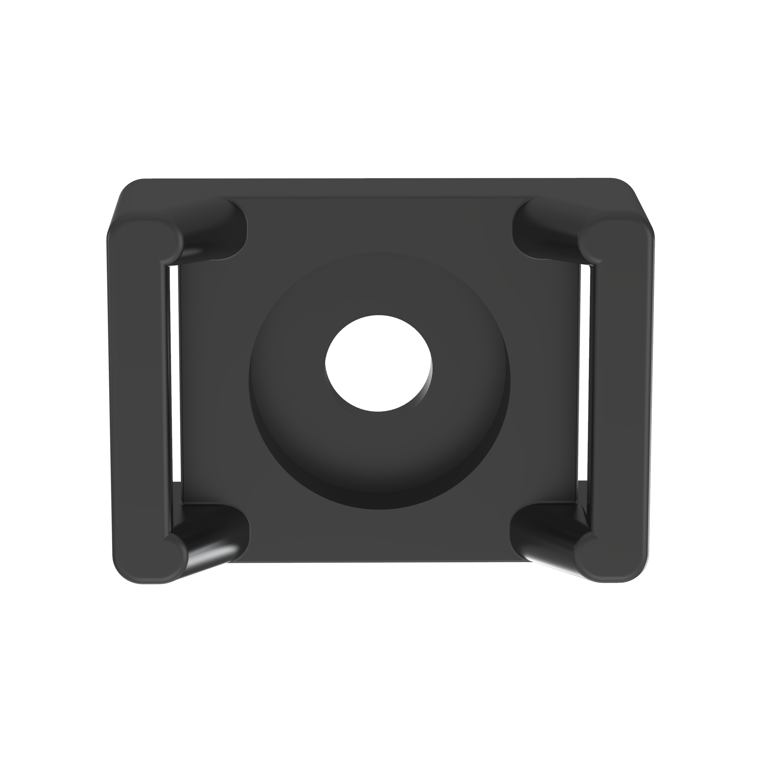 Product image for TM3S8-C0 Cable Tie Mount, Black, UV PA 6.6, 0.86x0.61", #8 Screw, PK100