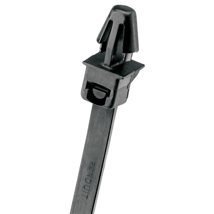 Product image for Pan-Ty® PLP2S-M0 Locking Push Mount Tie, Black, UV PA6.6, 7.9"L, 50lb, PK1000