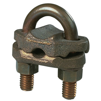 Product image for StructuredGround™ GPL-34-3 Bronze Grounding Clamp, U-Bolt, single cable