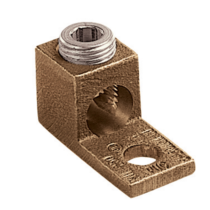 Product image for Pan-Lug™ PNL-250-Q Copper Mech Lug, One hole, 3/8" Stud, PK25