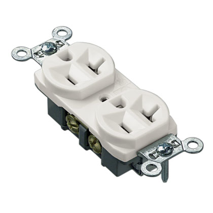 Product image for Surface Raceway, 106 Outlet, Duplex, 20 Amp, Off White