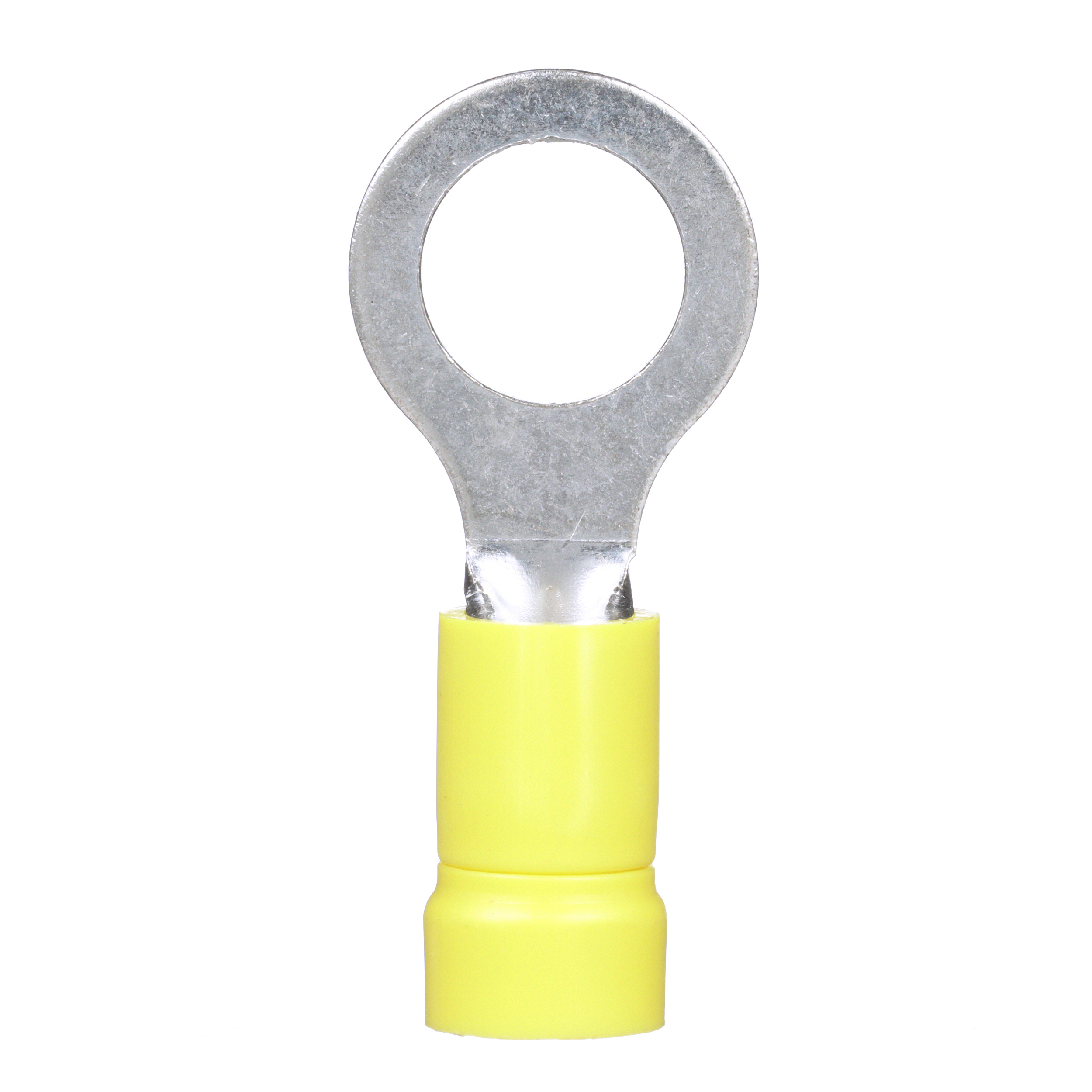 Product image for Pan-Term® PV10-56R-D Ring Terminal, Yellow, Vinyl, 10-12 AWG, 5/16" Stud, PK500
