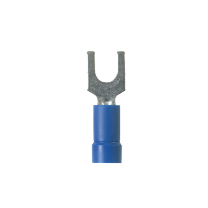 Product image for PANDUIT PV14-6F-M TERMINAL FORK #6S #6STUD #16G- #14G VINYL INSULATED