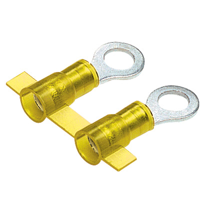 Product image for Reel Smart™ PNF10-14R-2K Ring Terminal, Yellow, Nylon, 10-12 AWG, 1/4" Stud