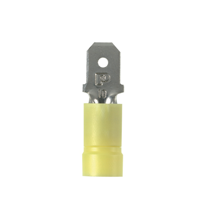 Product image for Disconnect male funnel entry vinyl 12-10AWG yellow 0.25x0.032"