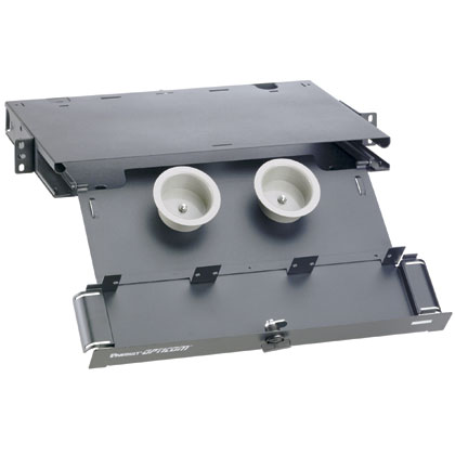Product image for Opticom® Rack Mount Fiber Enclosure, Black, 1 RU