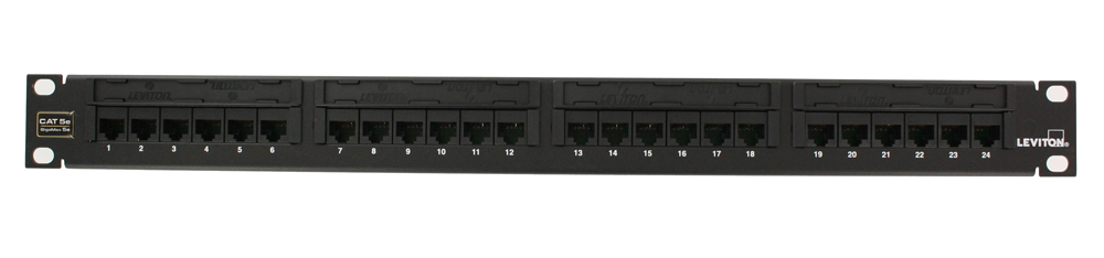 Product image for Patch panel 24-port 1RU CAT5e blk GigaMax