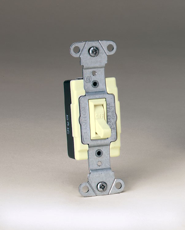 Product image for Switch toggle 15a 347v 1pole ac quiet ivory