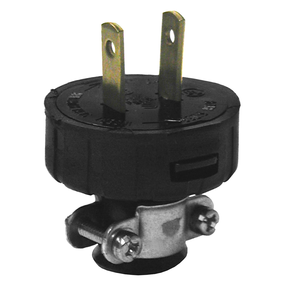 Product image for Plug residential grade round front 2P2W 125V 15A black