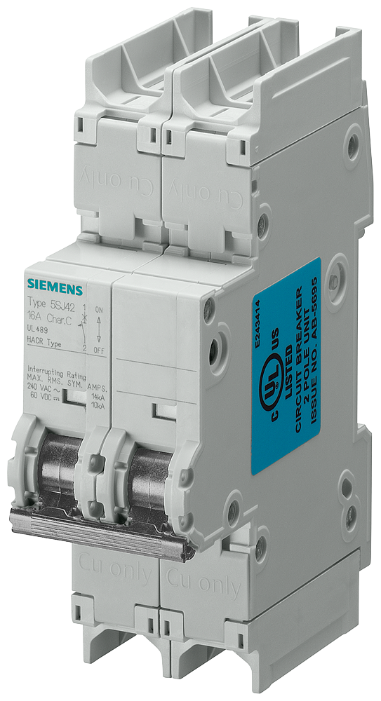 Product image for Breaker circuit 2-pole class-C 14kA 20A 240VAC 125VDC