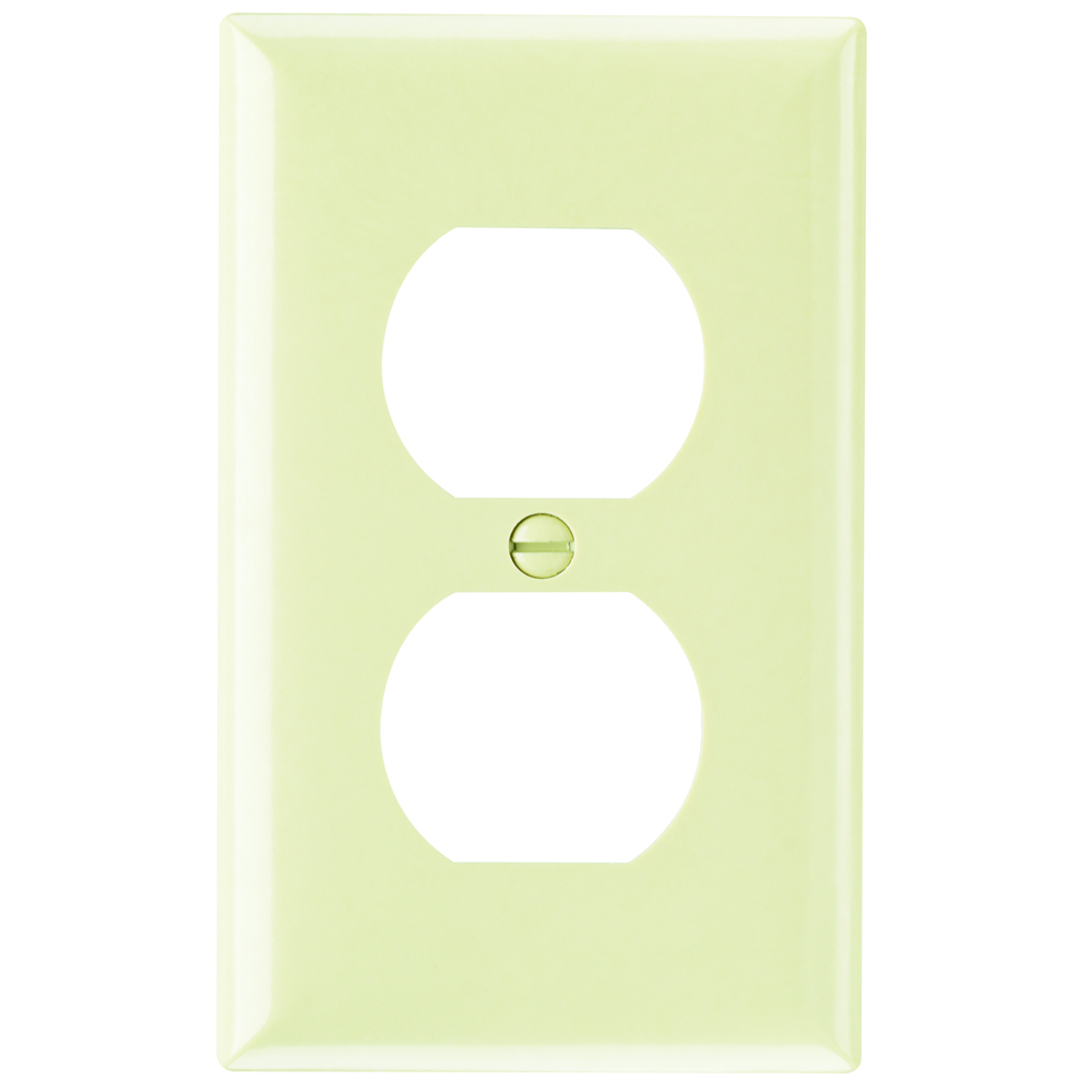 Product image for Plate wall 1-gang duplex receptacle plastic ivory