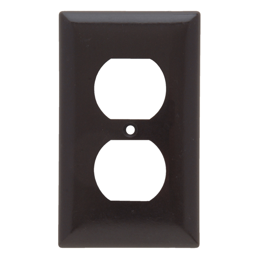Product image for 1-Gang Thermoset Wall Plate, 1 Duplex Receptacle Opening, Brown