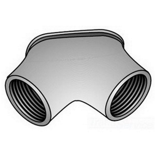 Product image for OZGED FF-050 PULLING ELL 1/2" 90 DEGREE JAKE FEMALE FEMALE RAINTITE F RIGID AND IMC MALLEABLE IRON ZINC PLATED