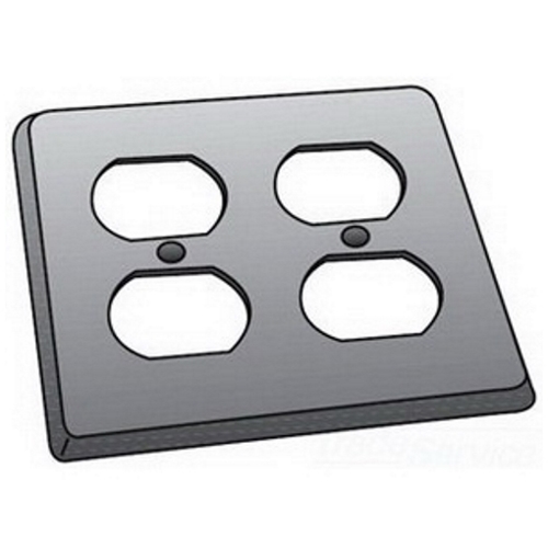 Product image for 2 GANG STL DEV CVR DPLX RCPT
