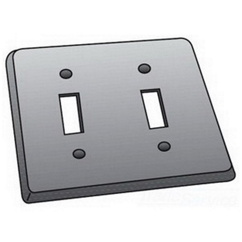 Product image for 2 GANG STL DEV CVR TGL SW