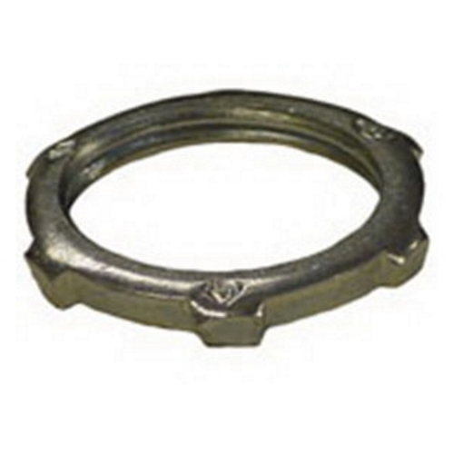 Product image for OZGED 1-38S LOCKNUT STANDARD 3/8" ZINC PLATED FOR RIGID CONDUIT LN038