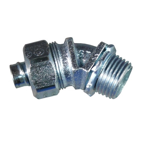 Product image for APPLETON ST4575 CONNECTOR 3/4" 45DEG FOR SEALTITE FLEXIBLE METAL TUBING