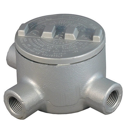 Product image for Conduit outlet box with cover aluminium 1/2in