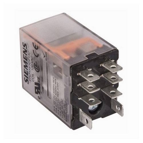 Product image for PLUG-IN RELAY, DPDT, 15A, 120VAC