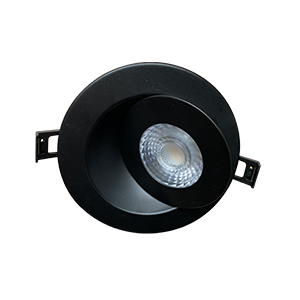 Product image for SWIVEL DOWNLIGHT 8W 120V 2700/3000/4000K 4IN 45.. BLACK ROUND 550lm