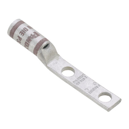 Product image for Pan-Lug™ LCDN2-14A-Q Comp. Lug, Narrow, Tin Plt Copper, Two 0.25" Stud, PK25