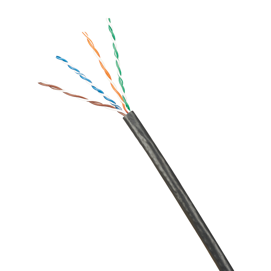 Product image for IndustrialNetTM Copper Cable, Cat 5e, 22/1 AWG, U/UTP, Black