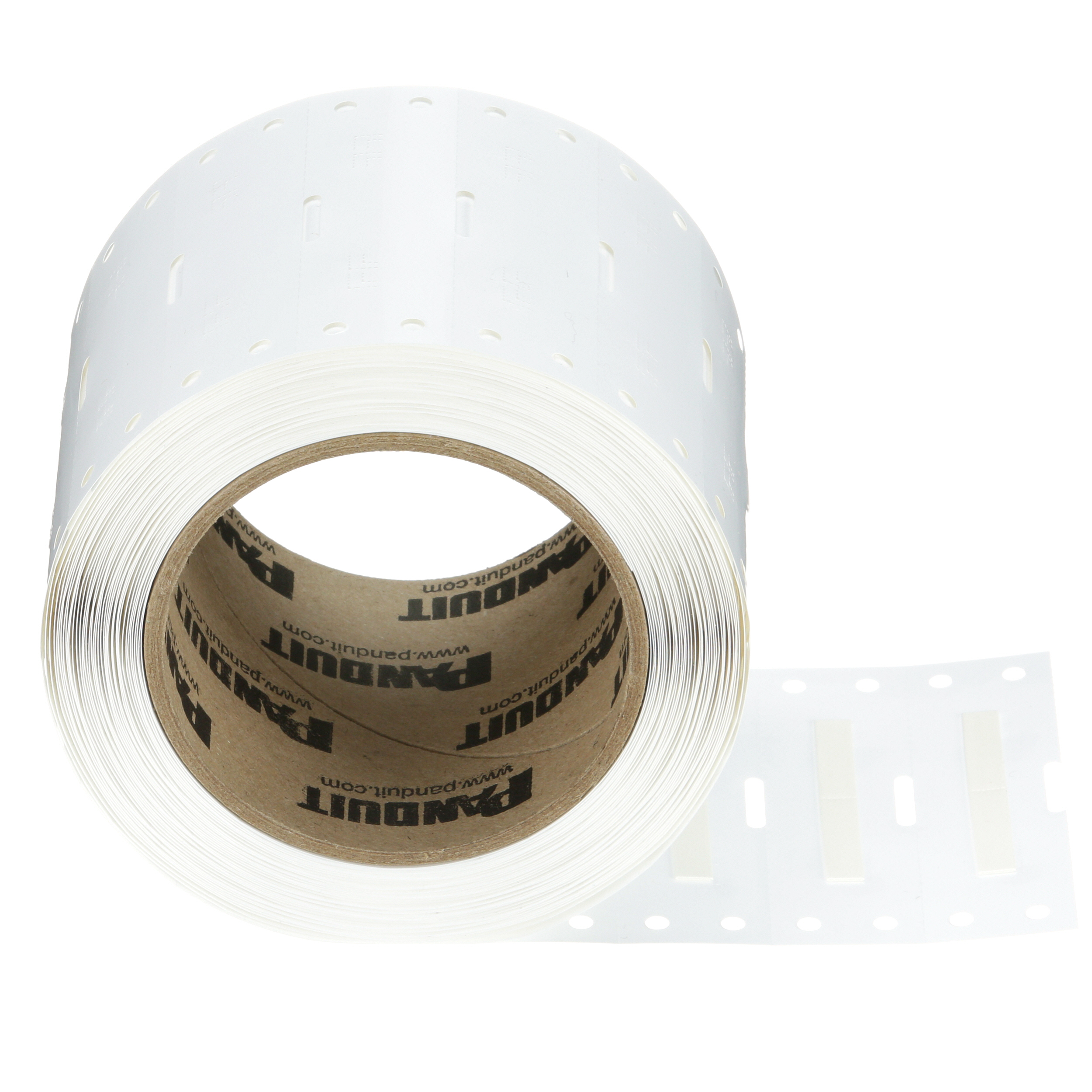 Product image for H200X044H1T-B Heatshrink, 1 side, PO, White, Mil Grade, 2500 Lbls, TT, 0.44"x2"