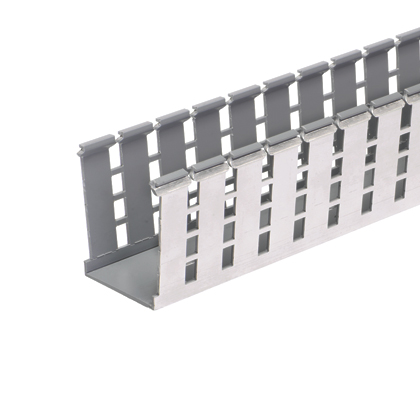 Product image for PANDUIT G2X4LG6EMI WIRING DUCT WIDE SLOT G 2X4 6'L PVC LIGHT GREY