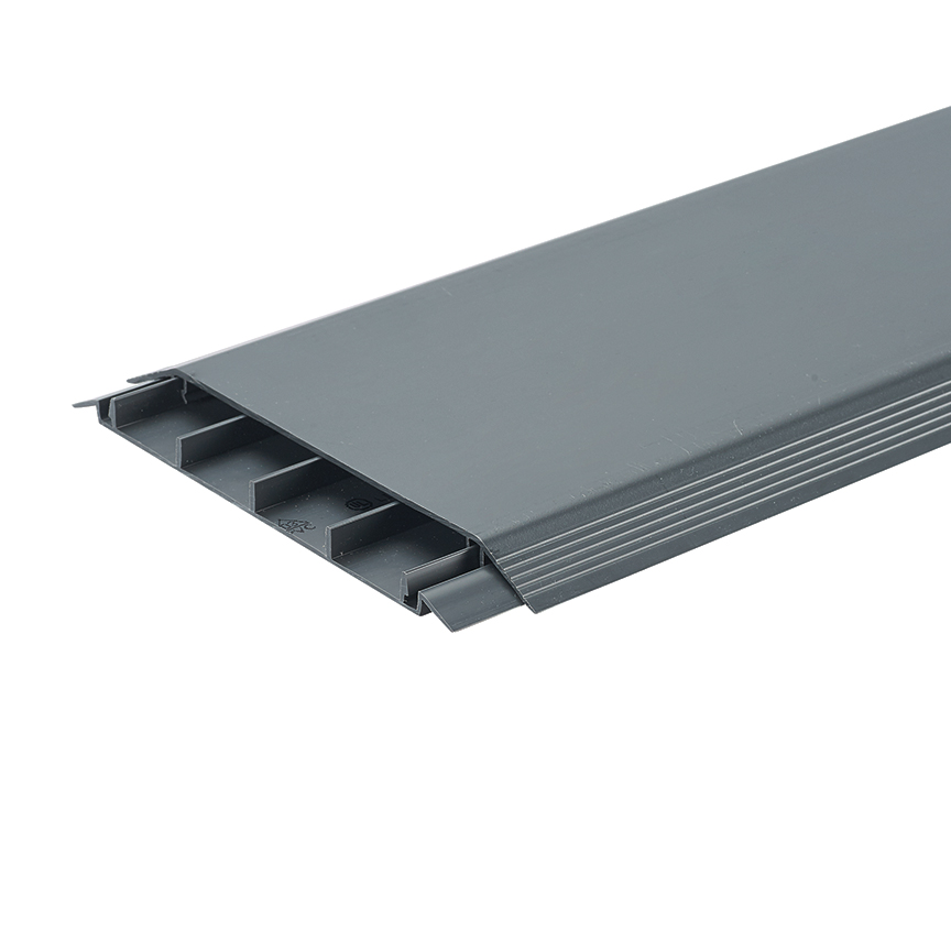 Product image for PANDUIT AFR4BCOS6 RACEWAY ABOVE FLOOR 4CHANNEL BASE AND COVER OFFICE SLATE