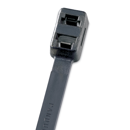 Product image for Pan-Ty® PLB2S-C0 Double Loop Cable Tie, Black, UV PA6.6, 7.6"L, 50lb, PK100