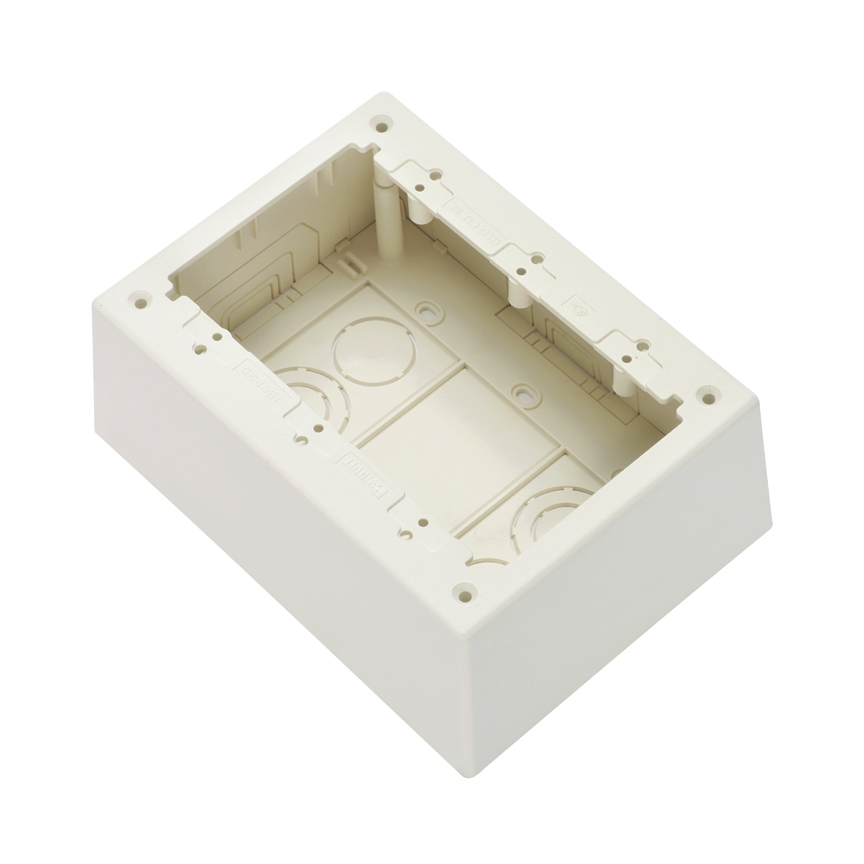 Product image for Surface Raceway, Junction Box, Deep, 3-gang, Non-Metallic, White