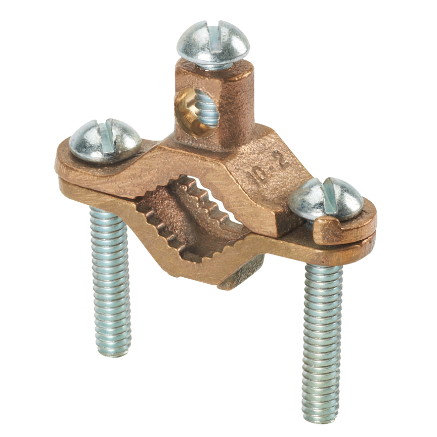 PANDUIT GPC2-4-X CLAMP PIPE WATER BRONZE GROUNDING #10G SOL- #2G STR 2-1/2"- 4" 10/PK