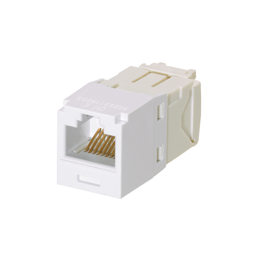 Product image for Mini-Com® UTP RJ45 Cat 6 TG Jack Module Corrosion Resistant, White