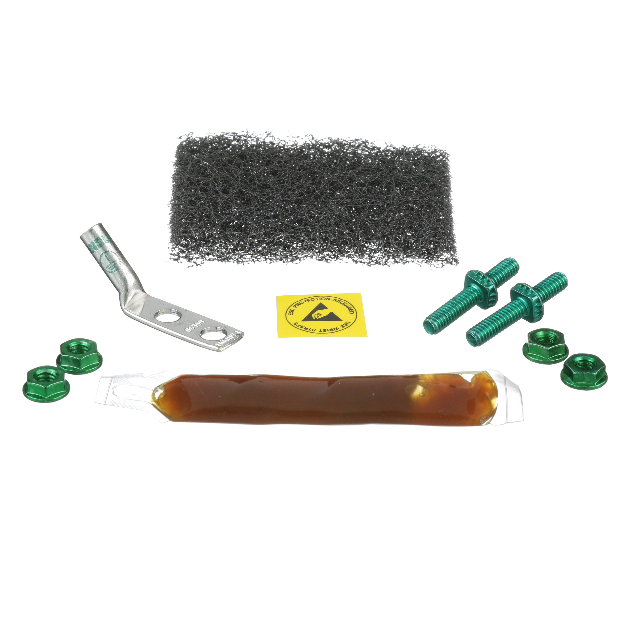 Product image for PANDUIT RGESD2B-1 PORT KIT ESD 2HOLE W/ PROTECTION STICKER .16OZ ANTIOXIDANT 2 CAGE NUT BONDING STUDS AND 2 #12-24 BONDING NUTS