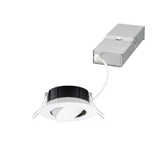 Product image for 3-in. LED Wafer 3000K Warm White Adjustable Gimbal, Matte White
