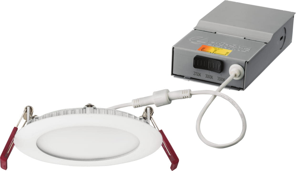 Product image for 4IN wafer-thin LED downlight, Square, Baffle, LED, 4000K , Matte black