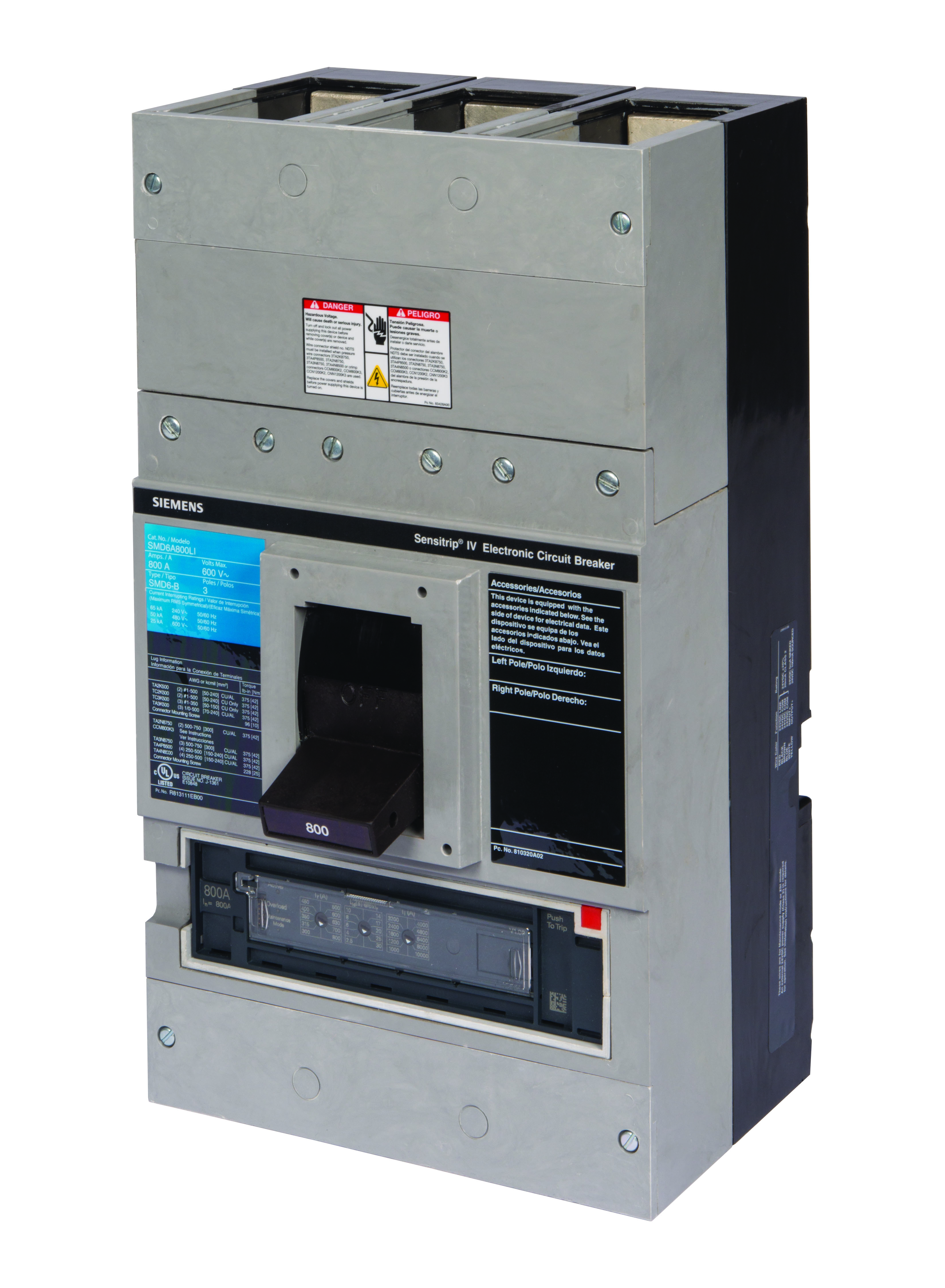 Product image for MD BSC ETU 3P 25kA@600V 800A LSIG 100PER