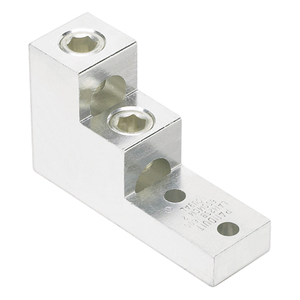 Product image for Lug 2-hole 2-barrel aluminum 1/0AWG-750KCMIL 3/8"