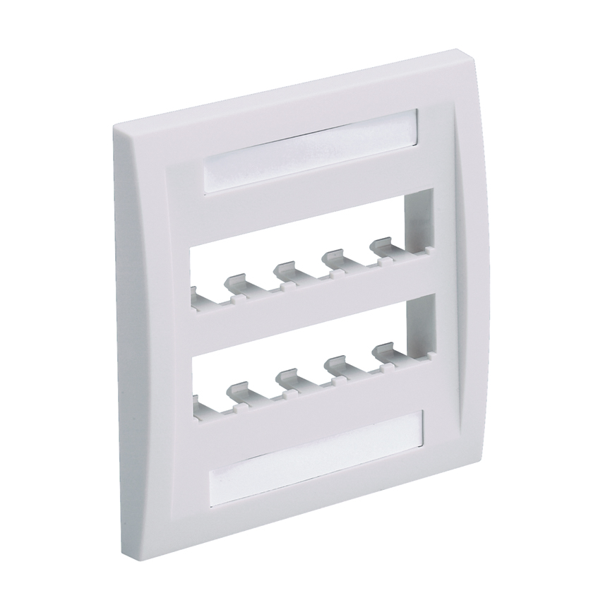 Product image for PANDUIT CFPE10EI-2GY COVER 2GANG 10PORT IVORY EXECUTIVE MINICOM FACEPLATE