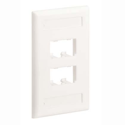 Product image for PANDUIT CFPL4WHY FACEPLATE 4PORT 1-GANG WHITE MINI-COM C/W LABEL AND LABEL COVER