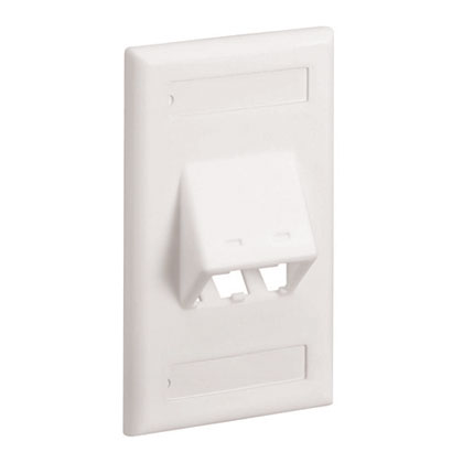 Product image for Faceplate single sloped vertical ABS 2-module white