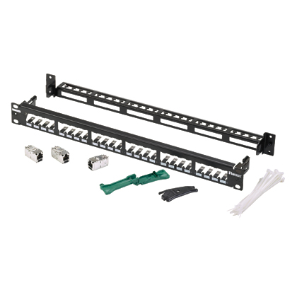 Product image for PANDUIT CP24WSBBK6TGBL PATCHPANEL SHIELDED 24PT BL EA