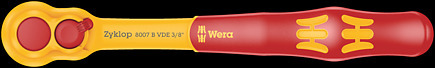 Product image for 8007 B VDE Zyklop ratchet, insulated, with switch lever, with 3/8" drive