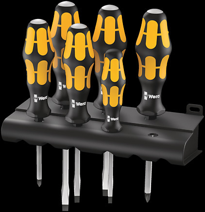 Product image for Screwdriver set for slotted and Philips screws 6 pieces