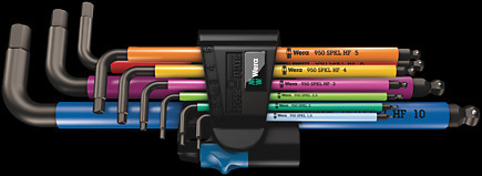 Product image for 950/9 Hex-Plus Multicolour HF 1 L-key set, metric, BlackLaser, with holding function